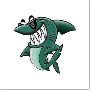 Shark Cartoon Posters and Art